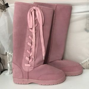 Besso Pink Lace Up Winter Boots Women’s US 7